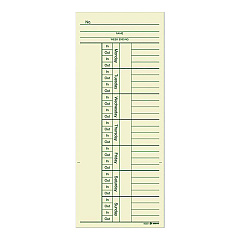 Adams Time Cards for Acroprint, Amano and Lathem Time Clocks, Two Sides, 3.4" x 8.25", 200/Pack (9660200)