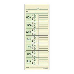 Adams Time Cards for Pyramid 1000 Time Clock, Two Sides, 3.38" x 9", 200/Pack (9791200)