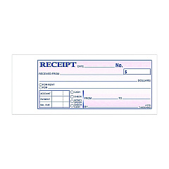 Adams Money/Rent Receipt Book, Two-Part Carbonless, 6.69 x 2.75, 50 Receipts/Book, 5 Books/Pack (DC2701)