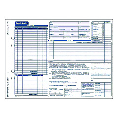 Adams Multipart Auto Repair Work Order Forms with Checklist for Routine Jobs, Three-Part Carbonless, 10.94 x 8.5, 50 Forms Total (GT3810)