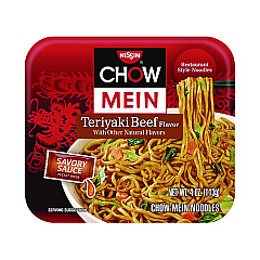 Nissin Teriyaki Beef Chow Mein Noodles, 4 oz Bowl, 8/Carton (NIS08723)