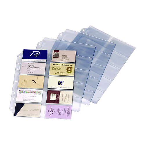 Cardinal Poly Business Card Refill Pages, Clear, 20 Cards/Sheet, 10 Sheets/Pack (7860000)