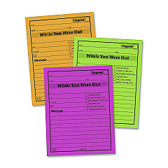 Adams While You Were Out Memo Pad, One-Part (No Copies), 4.25 x 5.5, 50 Forms/Pad, 6 Pads/Pack (9711NEON)