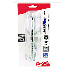 Pentel EnerGel Alloy RT Gel Pen, Retractable, Medium 0.7 mm, Black Ink, Polished Aluminum Barrel (BL407BP)