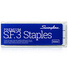 Swingline S.F. 3 Premium Staples, 0.25" Leg, 0.5" Crown, Steel, 5,000/Box (35440)