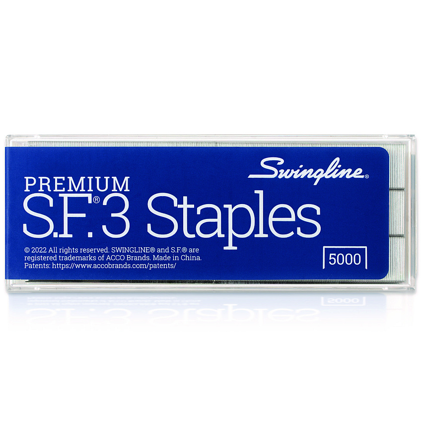 Swingline S.F. 3 Premium Staples, 0.25" Leg, 0.5" Crown, Steel, 5,000/Box (35440)