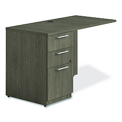 Alera Seville Series Desk Return with Pedestal, Left, 48" x 24" x 29", Walnut (SVRLP4824WA)