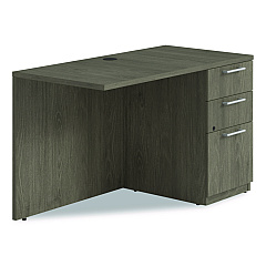 Alera Seville Series Desk Return with Pedestal, Right, 48" x 24" x 29", Walnut (SVRRP4824WA)