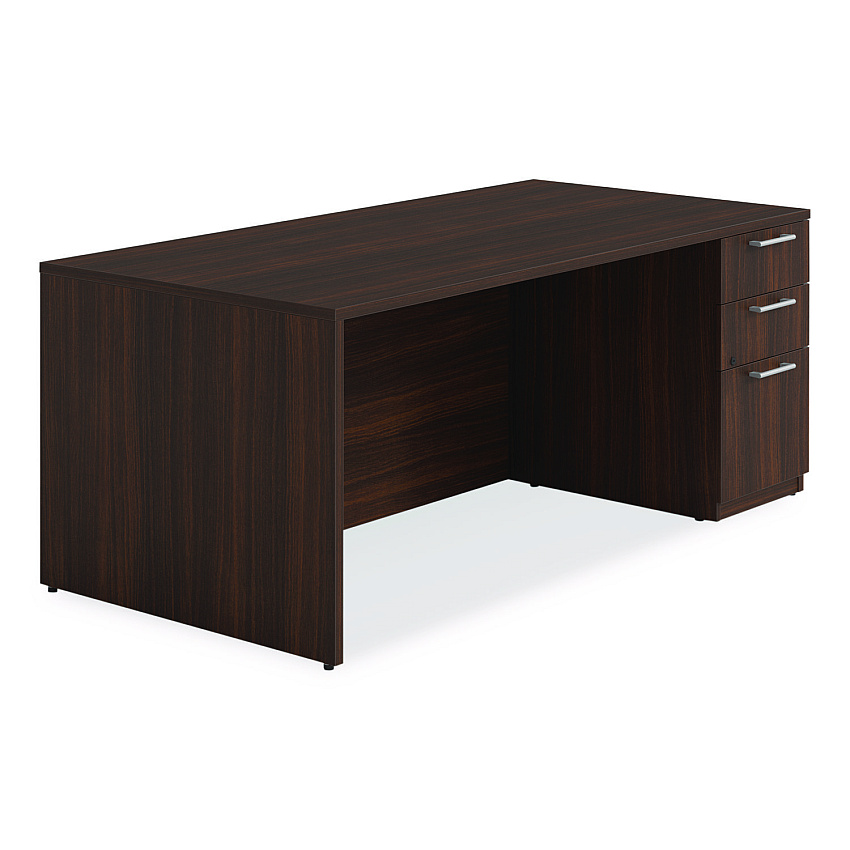 Alera Seville Series Single Pedestal Desk, Right Pedestal, 72" x 36" x 29", Mahogany (SVSPR7236MY)