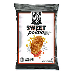 Food Should Taste Good Tortilla Chips, Sweet Potato with Sea Salt, 1.5 oz, 24/Carton (77612)
