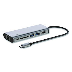 Belkin Connect 6-in-1 USB-C Multiport Adapter Hub, 6-Port, Gray (AVC008BTSGY)