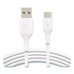 Belkin BOOST CHARGE USB-C to USB-A Cable, 3.3 ft, White, 2/Pack (CAB001BT1MWH)