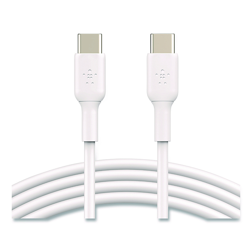 Belkin BOOST CHARGE USB-C to USB-C Cable, 3.3 ft, White, 2/Pack (CAB003BT1MWH)