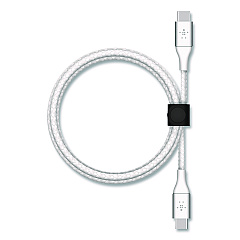 Belkin BOOST CHARGE Braided USB-C to USB-C Cable, 6.6 ft, White (CAB004BT2MWH)