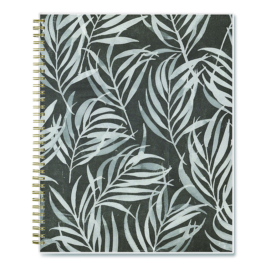 Blue Sky Dark Gray Gale Weekly/Monthly Lesson Planner, 9 Classes, Tropical Artwork, Gray/Mint Cover, 11 x 8.5 Sheets, 12-Month Span (136608A23)