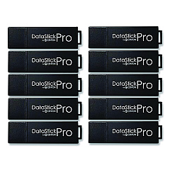 Centon DataStick Pro USB 3.2 Type A Flash Drive, 64 GB, Black, 10/Pack (S1U3P664G10B)