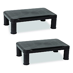 Compatible Mind Reader Adjustable Rectangular Monitor Stand, 14.5" x 10.5" x 2.5" to 5.25", Black, Supports 50 lb, 2/Pack (2SMPLMONBLK)