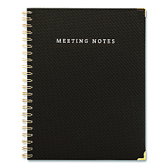 Global Printed Products Meeting Notes Book, Space for Up to 159 Meetings, Meeting-Minutes/Notes Format, Black/Gold Cover, (80) 11 x 8.5 Sheets (SPLS0118BK)