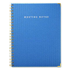 Global Printed Products Meeting Notes Book, Space for Up to 159 Meetings, Meeting-Minutes/Notes Format, Blue/Gold Cover, (80) 11 x 8.5 Sheets (SPLS0118BL)
