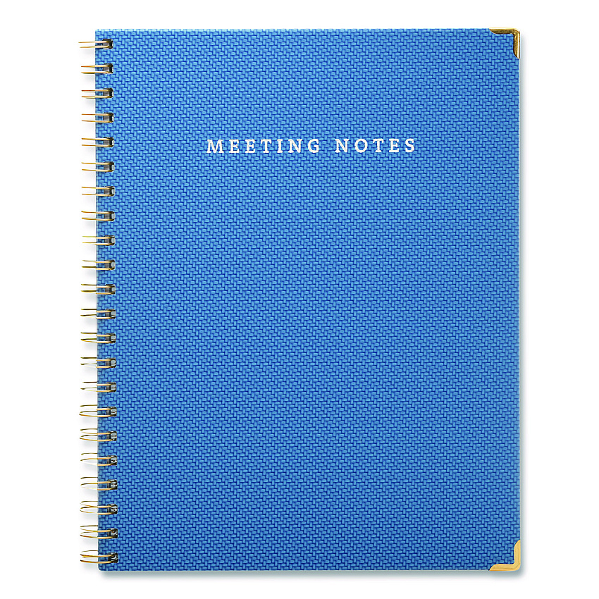 Global Printed Products Meeting Notes Book, Space for Up to 159 Meetings, Meeting-Minutes/Notes Format, Blue/Gold Cover, (80) 11 x 8.5 Sheets (SPLS0118BL)