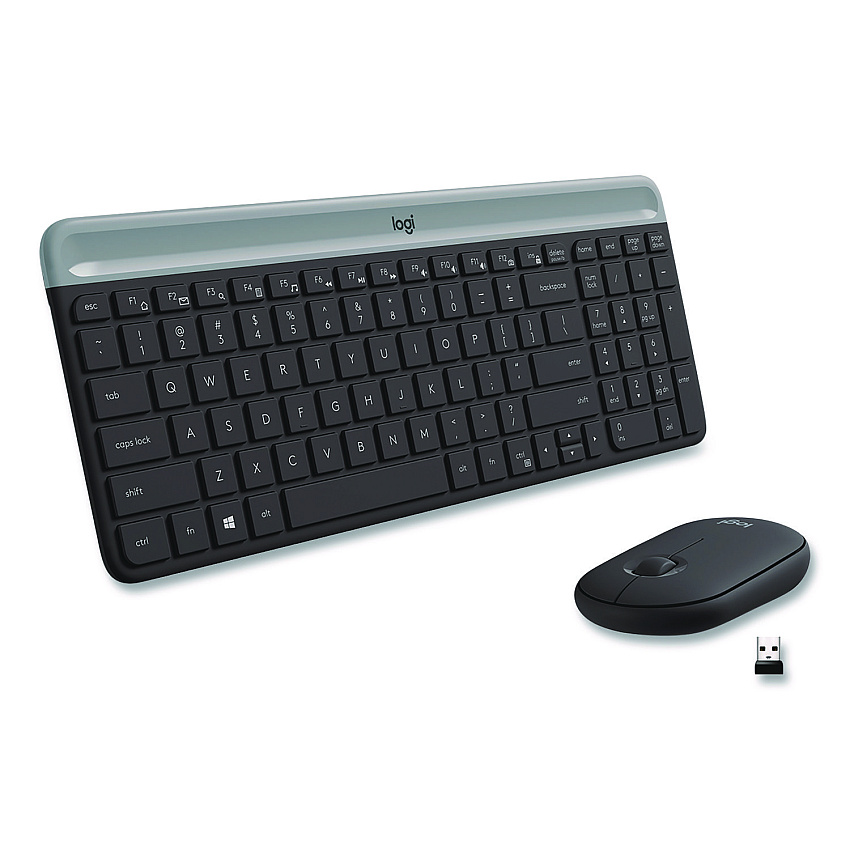Logitech MK470 Slim Wireless Keyboard and Mouse Combo, 2.4 GHz/33 ft Wireless Range, Graphite (920009437)
