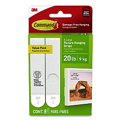 Command Picture Hanging Strips, X-Large, Removable, Holds up to 20 lbs per 4 Pairs, 8 Pairs/Pack (172178ES)