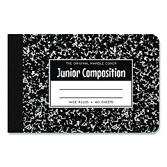 Roaring Spring Junior Composition Notebook, Wide/Legal Rule, Black Marble Cover, (60) 4.88 x 7.5 Sheets (77122)