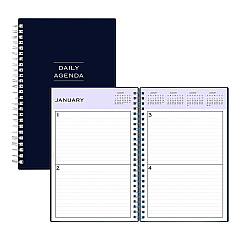 Blue Sky Perpetual Daily Planner, 8.5 x 5.5, Blue Cover, 52 Weeks: Undated (141138)