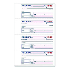 Adams Money/Rent Receipt Book, Two-Part Carbonless, 7.13 x 2.75, 200 Forms Total (DC1182)