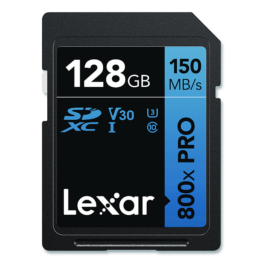 Lexar High-Performance PRO BLUE Series SDXC Memory Card, UHS-I V30 U1 Class 10, 128 GB (LSD800P128GB)