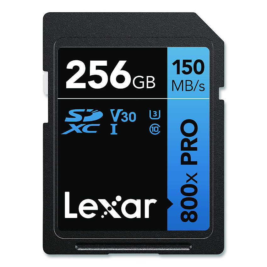 Lexar High-Performance PRO BLUE Series SDXC Memory Card, UHS-I V30 U1 Class 10, 256 GB (LSD800P256GB)