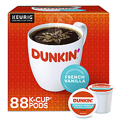 Keurig French Vanilla Coffee K-Cup Pods, 0.37 oz, 22/Box, 4 Boxes/Carton (400847)