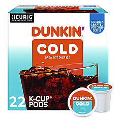 Dunkin Donuts Cold Iced Coffee K-Cups, Regular, 0.44 oz, 22/Box (5000369251)