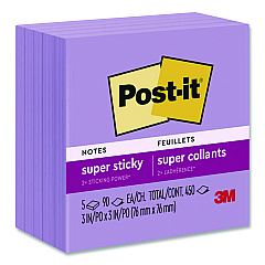 Post-it Super Sticky Notes, 3 x 3, Mulberry, 90 Sheets/Pad, 5 Pads/Pack (6545SSCG)