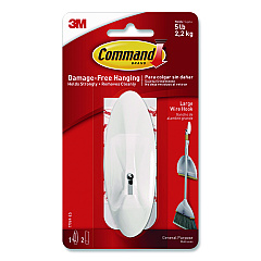 Command Large Wire Hook, Metal/Plastic, White, Supports 5 lbs (70006903192)