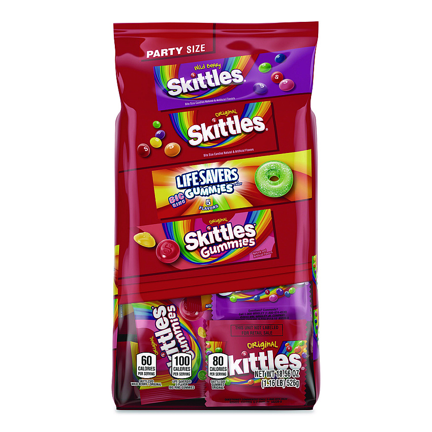 Mars Skittles, Skittles Gummies and Life Savers Gummies Party Pack, Assorted, 18.56 oz Bag (MMM29716)