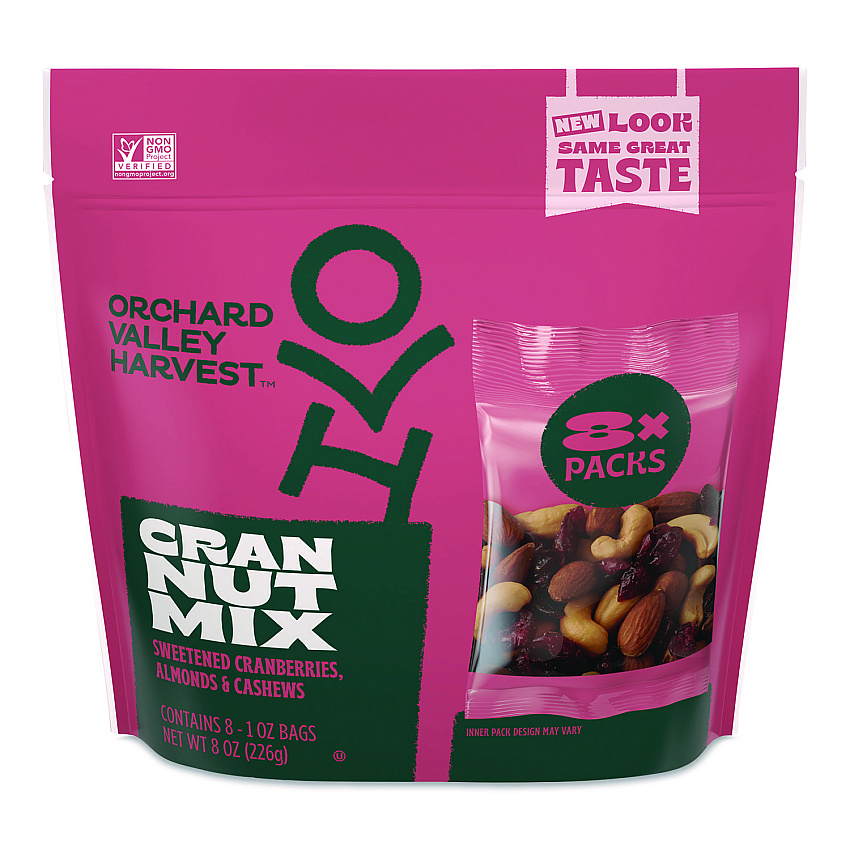 Orchard Valley Harvest Cranberry Nut Mix, (8) 1 oz Bags (JOH36414)