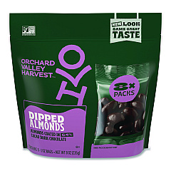 Orchard Valley Harvest Dipped Almonds, Dark Chocolate, (8) 1 oz Bags (JOH36537)
