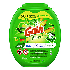 Gain Flings Detergent Pods, Original, 112 Pods, 80 oz Tub (02446)