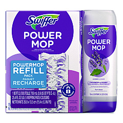 Swiffer PowerMop Cleaning Solution and Pads Refill Pack, Lavender, 25.3 oz Bottle and 5 Pads/Pack (09117EA)