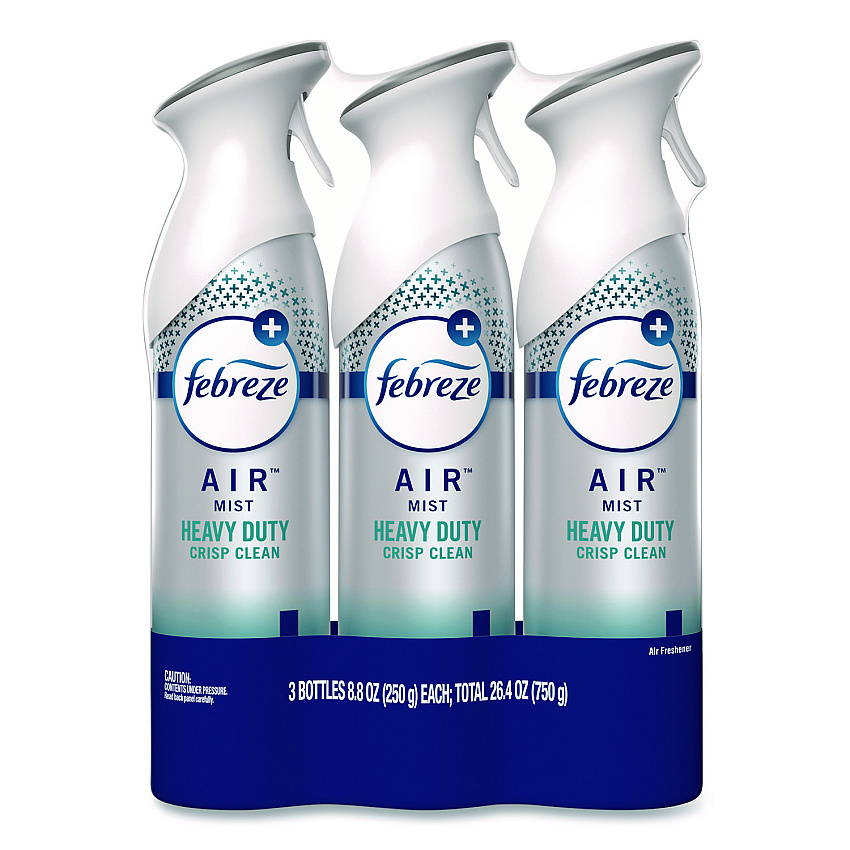 Febreze AIR, Heavy-Duty Crisp Clean, 8.8 oz Aerosol Spray, 3/Pack (74601)