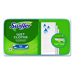 Swiffer Wet Refill Cloths, 10 x 8, Fresh Scent, White, 24/Box (82856BX)