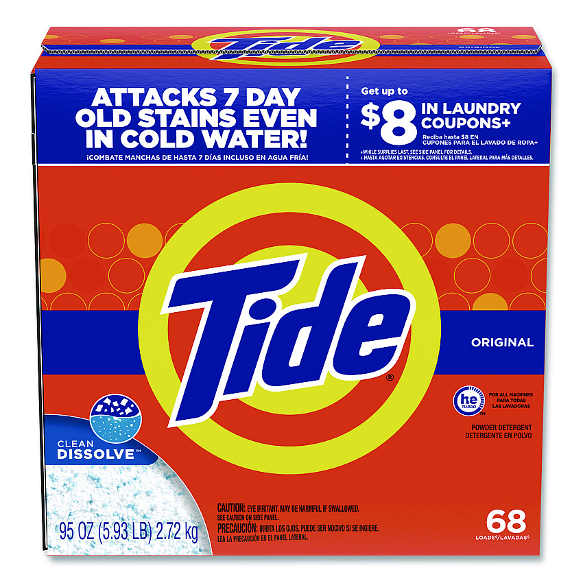 Tide HE Laundry Detergent, Original Scent, Powder, 95 oz Box (84997EA)