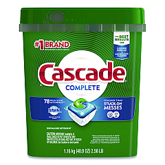 Cascade Action Pacs, Fresh Scent, 40.9 oz Tub, 78/Pack (97722)