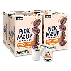 Pick Me Up Provisions Breakfast Blend Coffee K-Cups, 24/Box, 4 Boxes/Carton (52967CT)