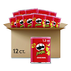 Pringles Potato Chips, Original, 1.3 oz Can, 12/Box (KEE84557)