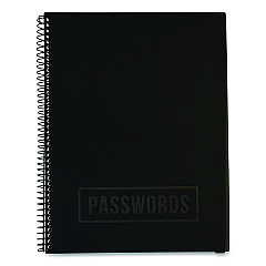 Re-focus the Creative Office Large Password Log Book, User-Name/Password Format, Black Cover, (48) 10 x 7.5 Sheets (LARGEPWBOOKB)