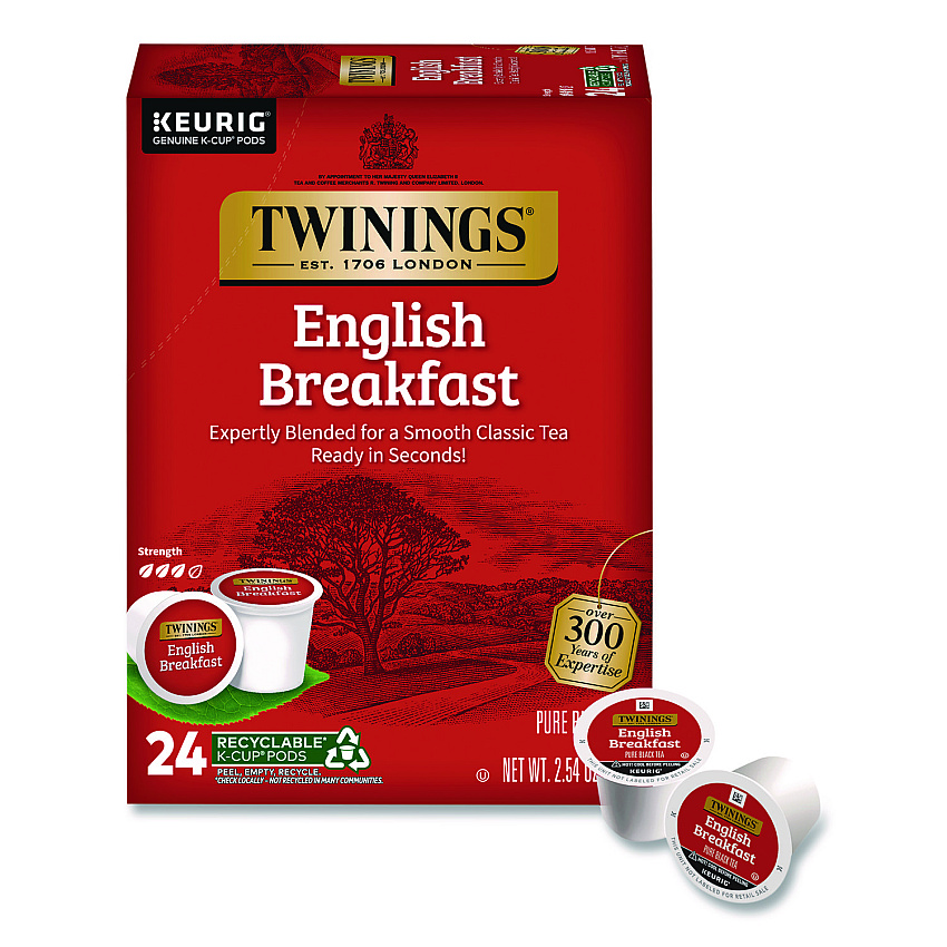 TWININGS Tea K-Cups, English Breakfast. 0.11, 24/Box (TNA85780)