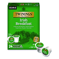 TWININGS Tea K-Cups, Irish Breakfast, 0.11 oz, 24/Box (TNA87303)