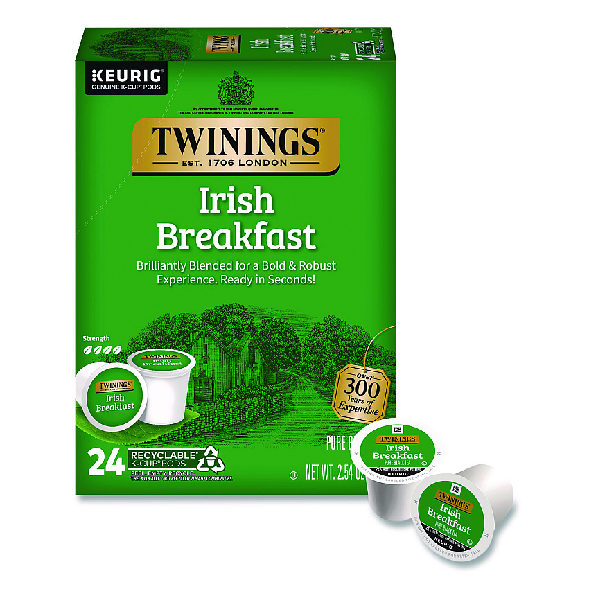 TWININGS Tea K-Cups, Irish Breakfast, 0.11 oz, 24/Box (TNA87303)